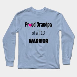 Proud Grandpa Black Text Pink Heart Long Sleeve T-Shirt